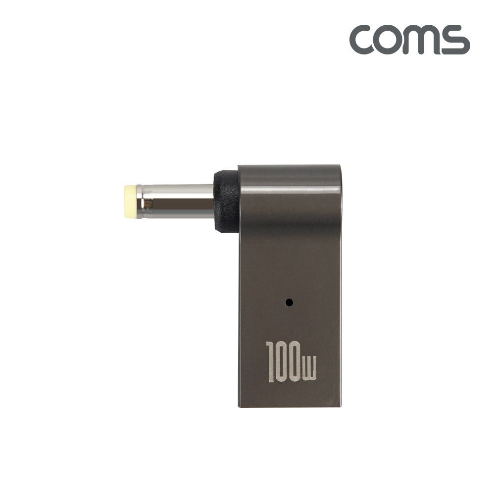 Coms USB 3.1 Type C 노트북 전원변환 꺾임 젠더 100W PD to DC 4.8x1.7