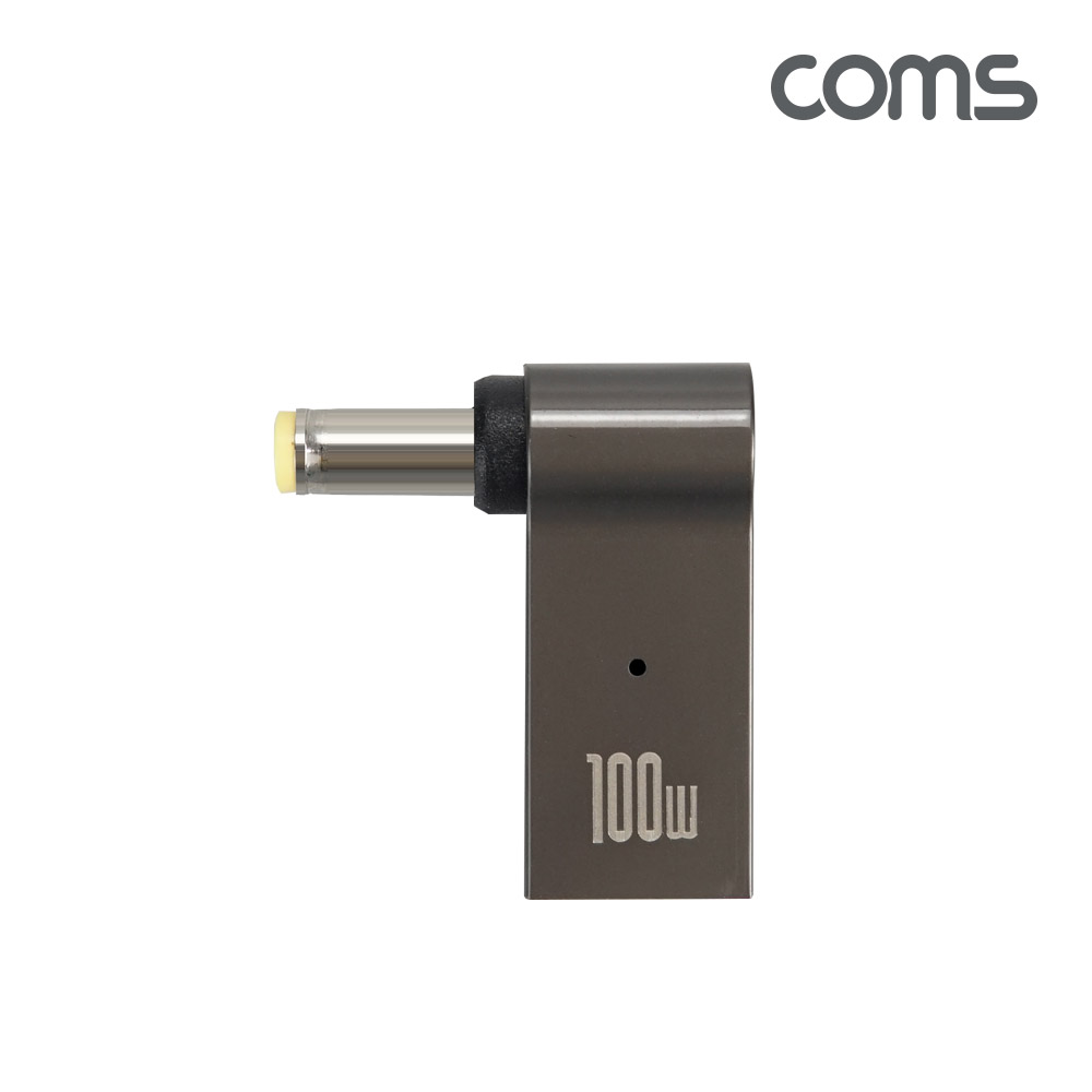 Coms USB 3.1 Type C 노트북 전원변환 꺾임 젠더 100W PD to DC 5.0x3.0