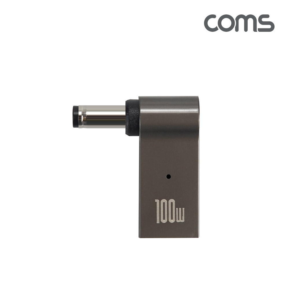 Coms USB 3.1 Type C 노트북 전원변환 꺾임 젠더 100W PD to DC 5.5x2.1