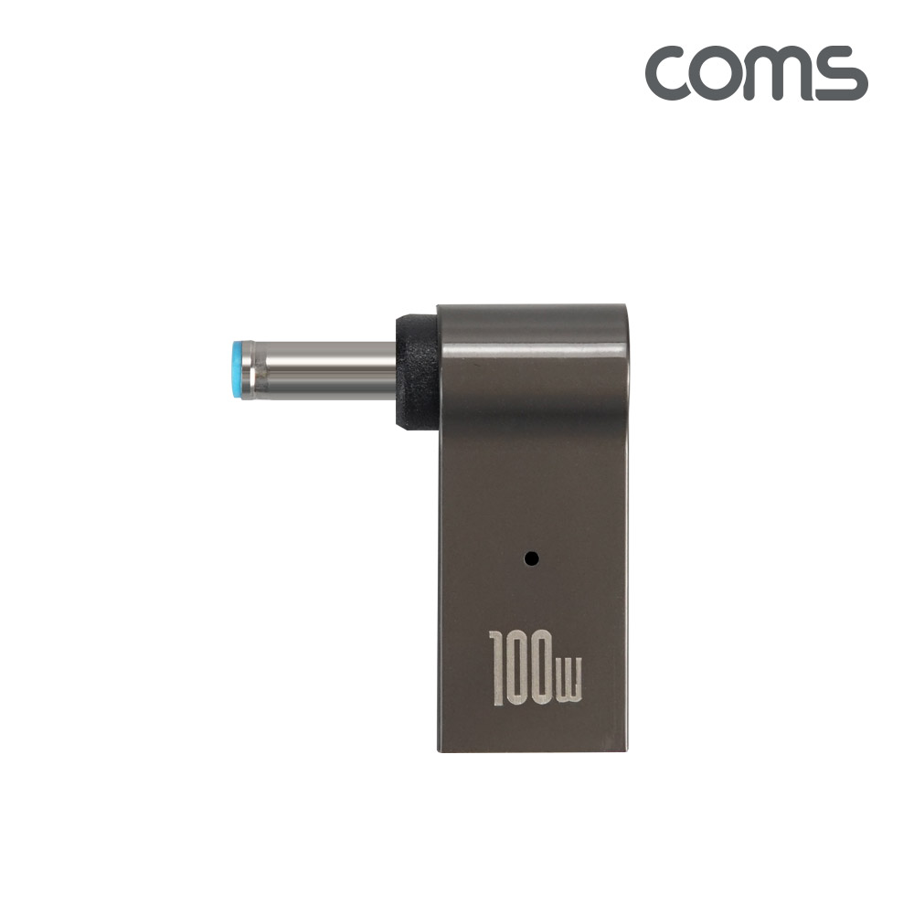 Coms USB 3.1 Type C 노트북 전원변환 꺾임 젠더 100W PD to DC 4.5x3.0