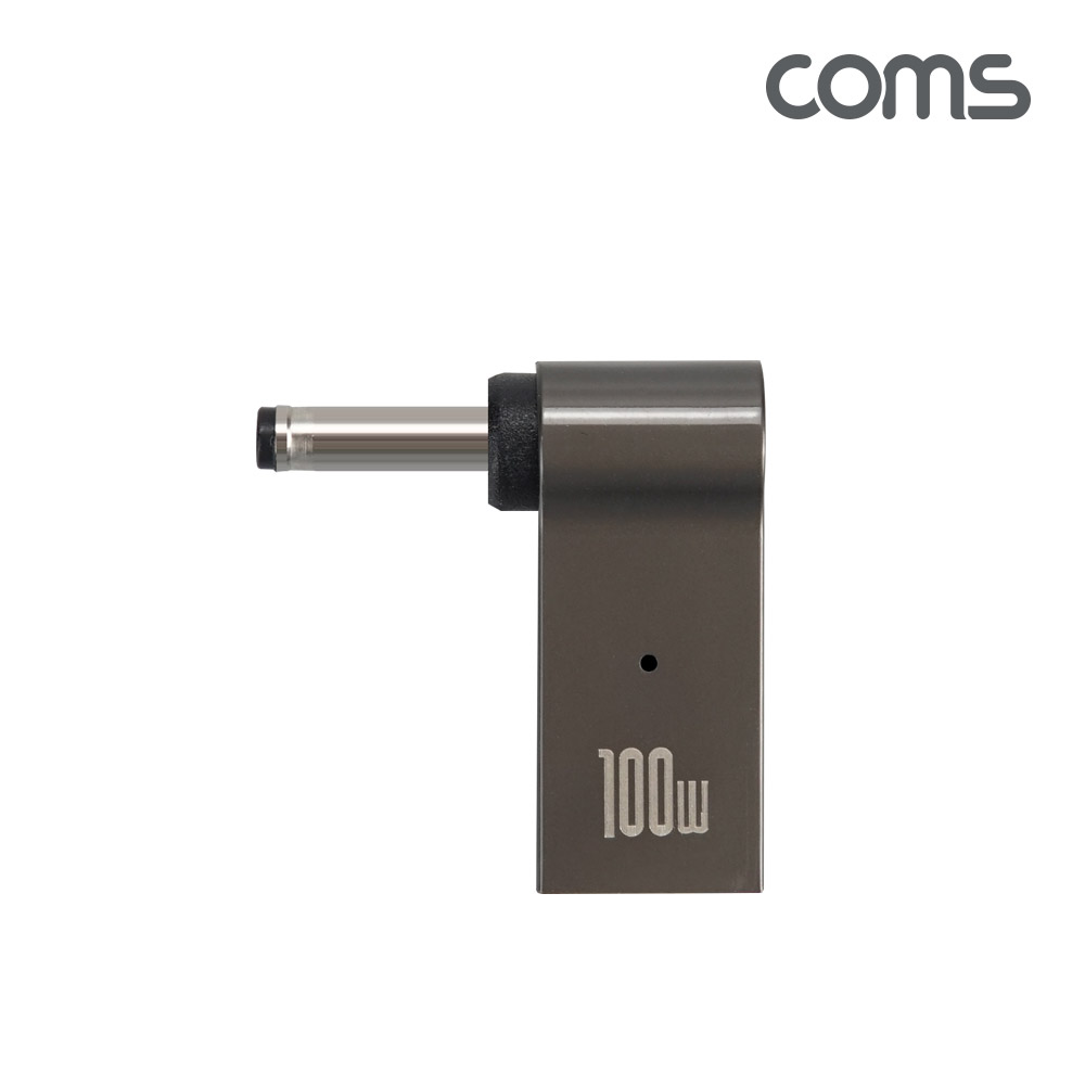 Coms USB 3.1 Type C 노트북 전원변환 꺾임 젠더 100W PD to DC 3.5x1.35