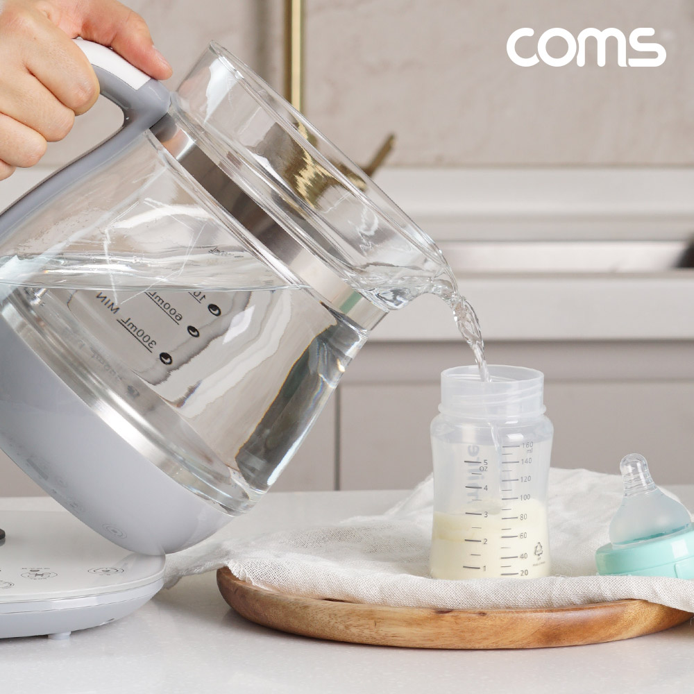 Coms 멀티 분유 티포트 차, 찜, 약탕, 국, 죽, 라면 2L 대용량 멀티 전기포트 24시간 보온기능