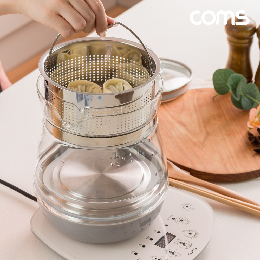 Coms 멀티 분유 티포트 차, 찜, 약탕, 국, 죽, 라면 2L 대용량 멀티 전기포트 24시간 보온기능
