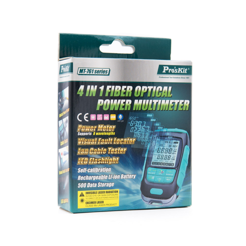 PROKIT (MT-7616) 4 in 1 광 전원 테스터기 8파장 -70dB ~ +10dB 광테스터기 광케이블 휴대용 Fiber Optic, 30mW