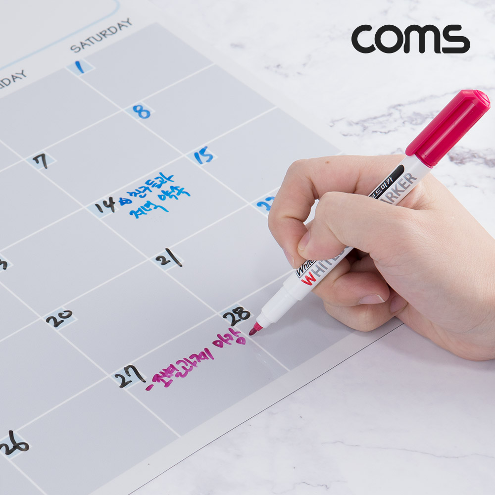 Coms 월간 스케줄 보드 메모 자석 만년달력 철제부착 마그넷 40X32cm