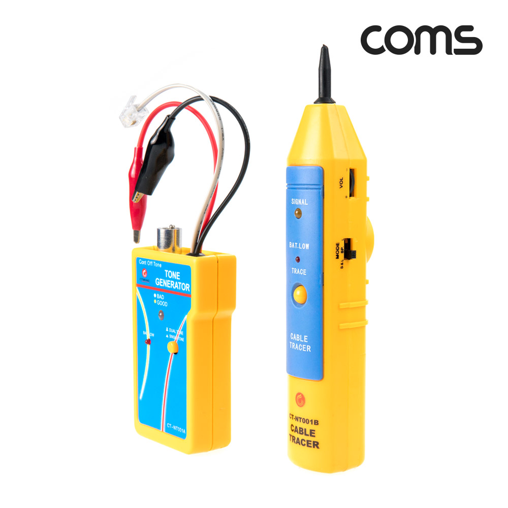 Coms 케이블 탐지용 테스터기 측정 공구 RJ11 6P4C 악어클립