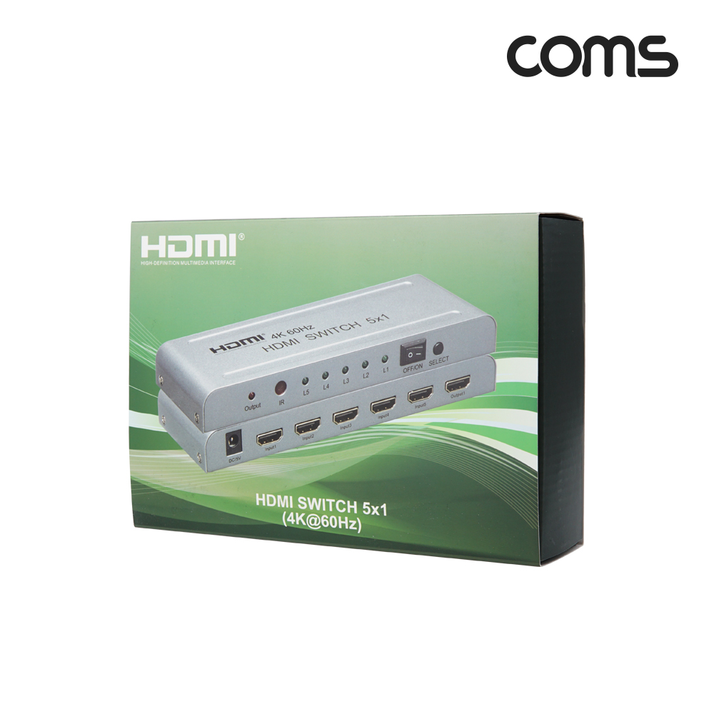 Coms HDMI 2.0 선택기 5:1 4K@60Hz 3D HDR