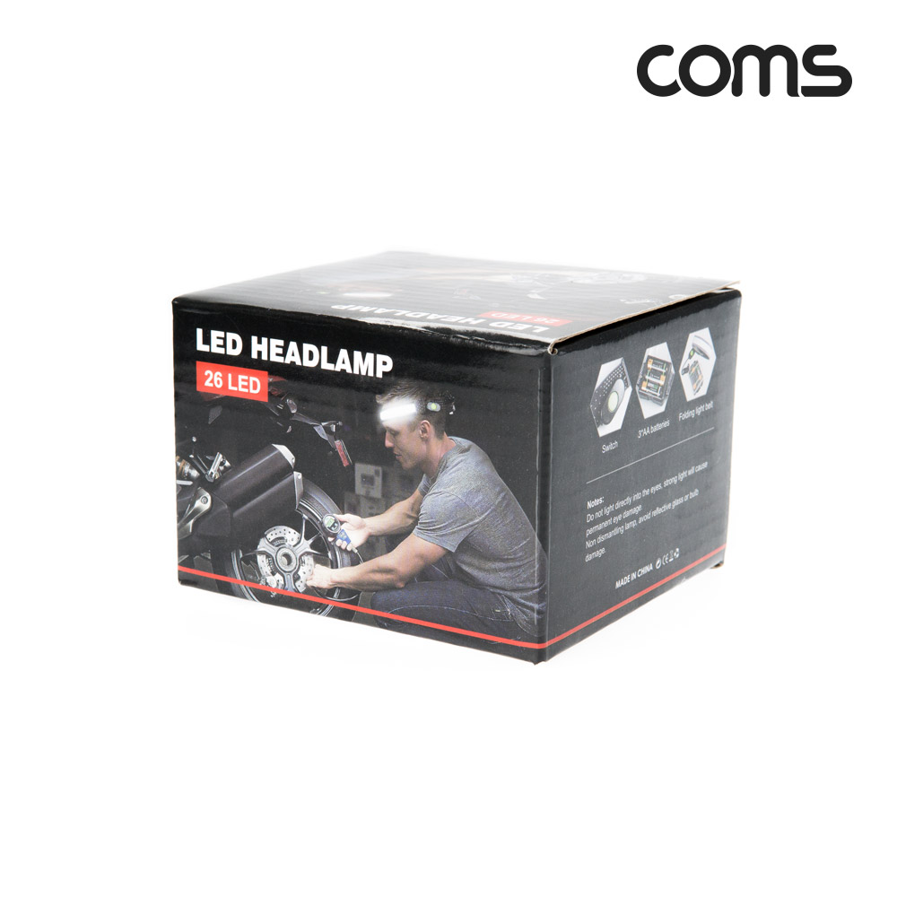 Coms 헤드램프 LED 후레쉬 조명 랜턴 야간 산행 스포츠 레저 캠핑 낚시 AA*3별매