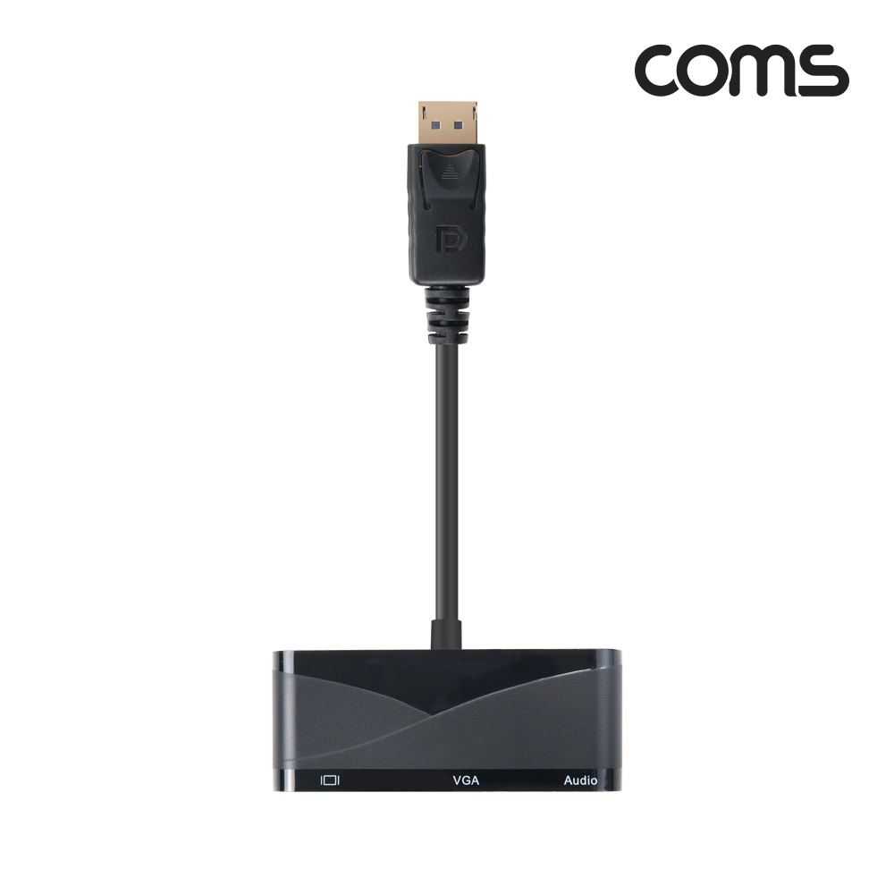 Coms 디스플레이포트 컨버터 DisplayPort DP to HDMI VGA AUX 스테레오 3.5 멀티 4K@30Hz 1080P