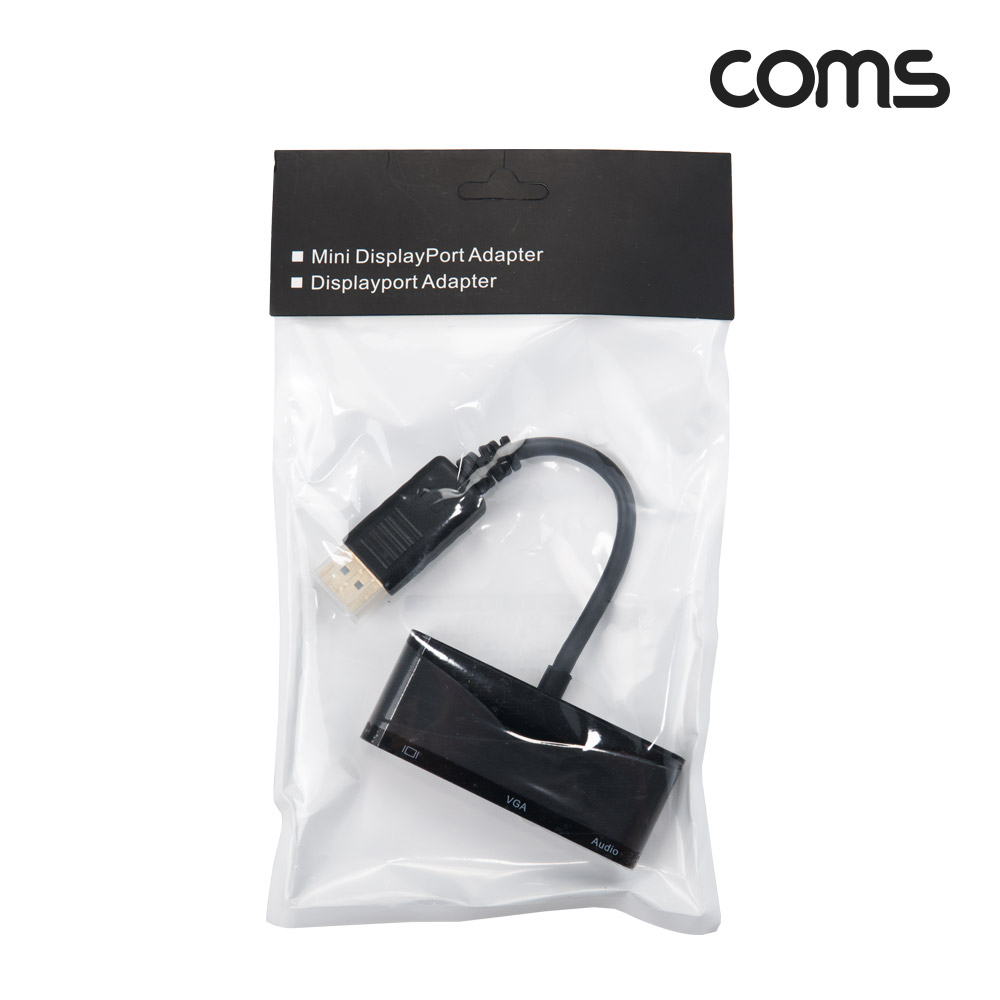Coms 디스플레이포트 컨버터 DisplayPort DP to HDMI VGA AUX 스테레오 3.5 멀티 4K@30Hz 1080P