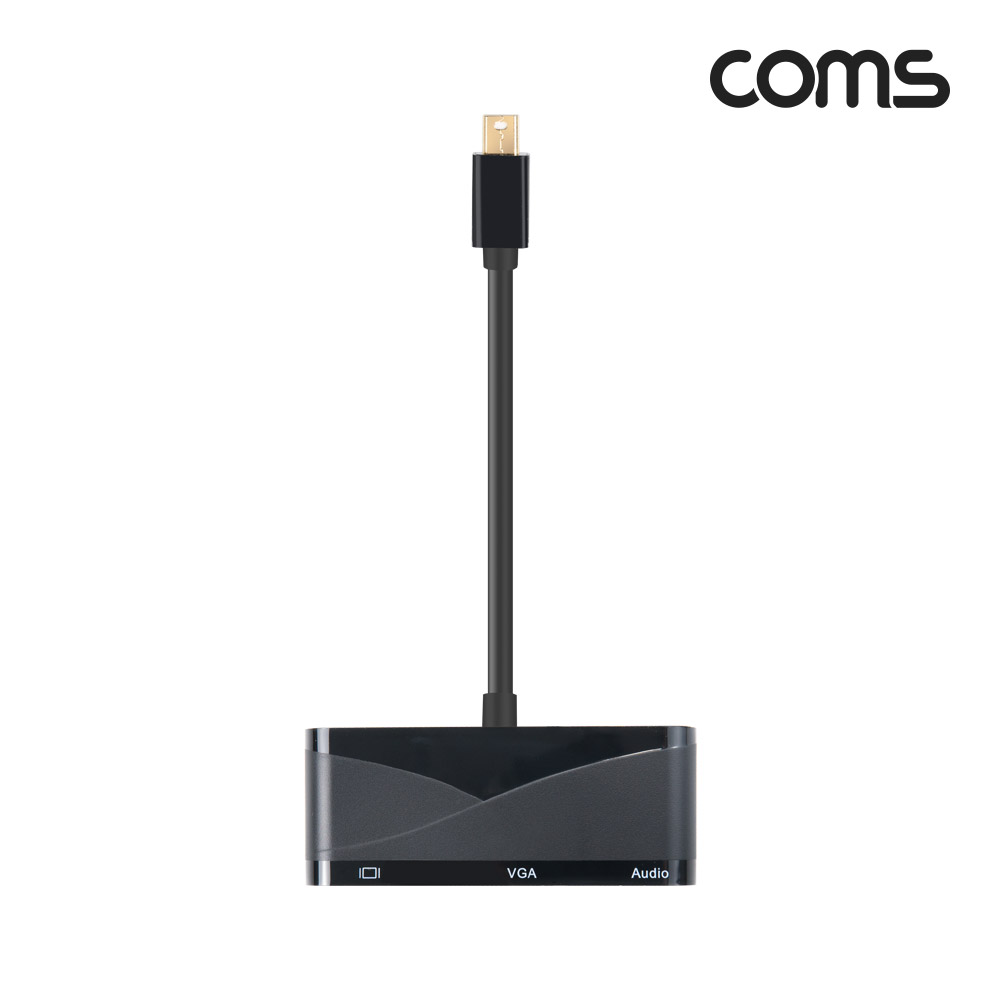 Coms 미니 디스플레이포트 컨버터 Mini DisplayPort MDP to HDMI VGA AUX 스테레오 3.5 멀티 4K@30Hz 1080P