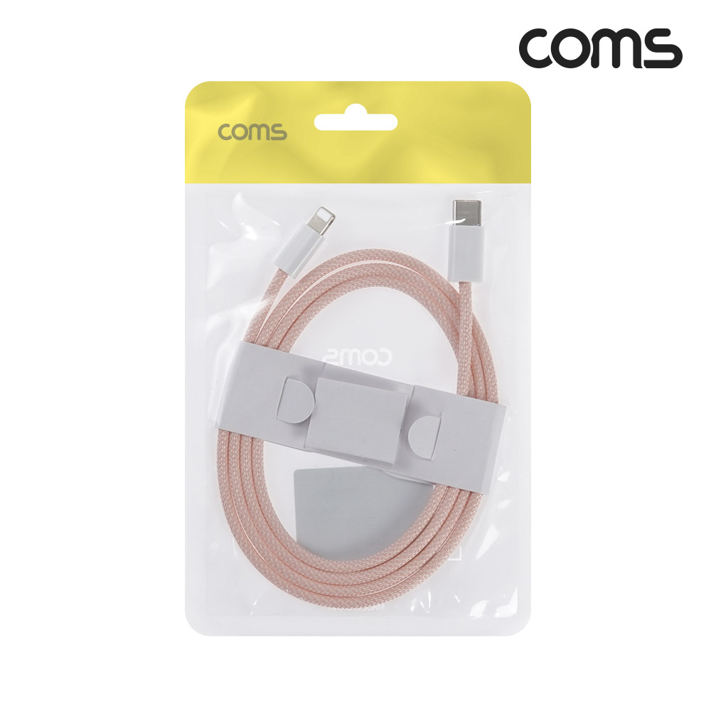 Coms USB C타입 to iOS 8핀 고속케이블 20W 1M Pink