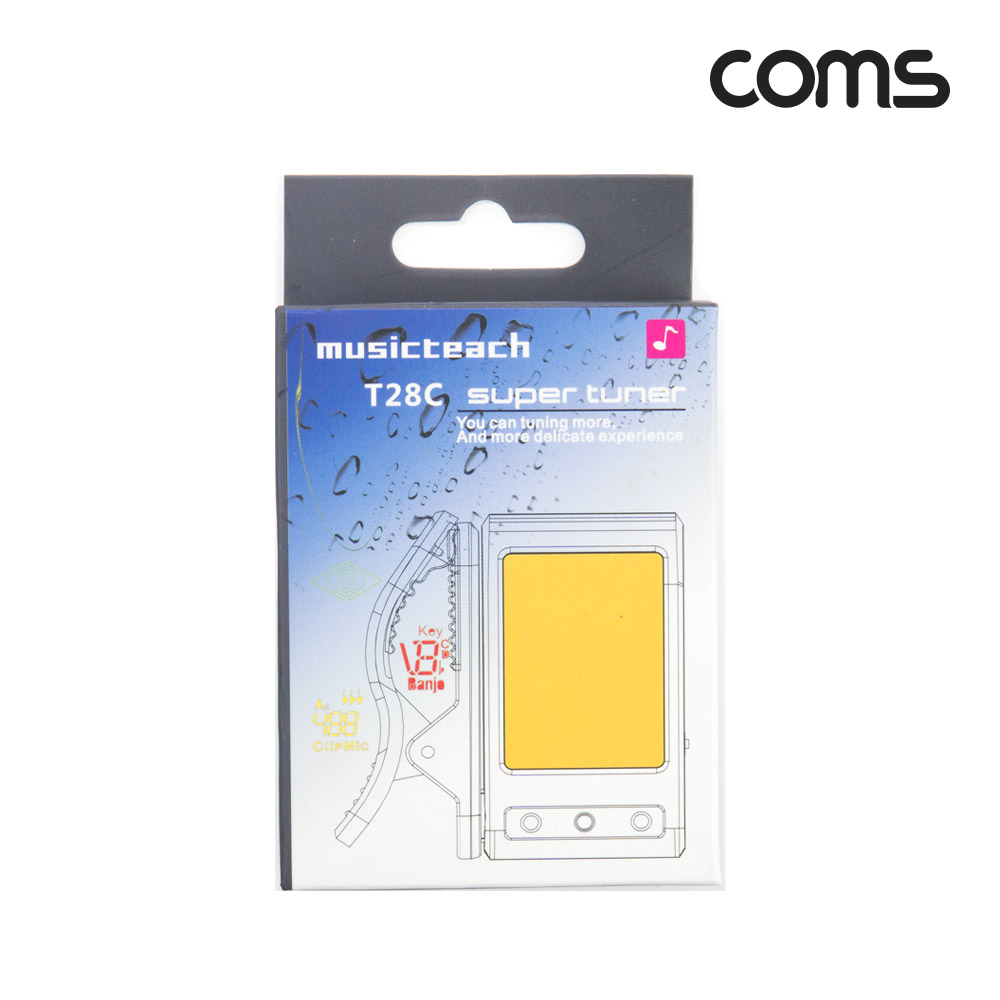 Coms 사운드 튜닝 조정기 기타 베이스 우쿨렐레 휴대용 소형 미니 튜너