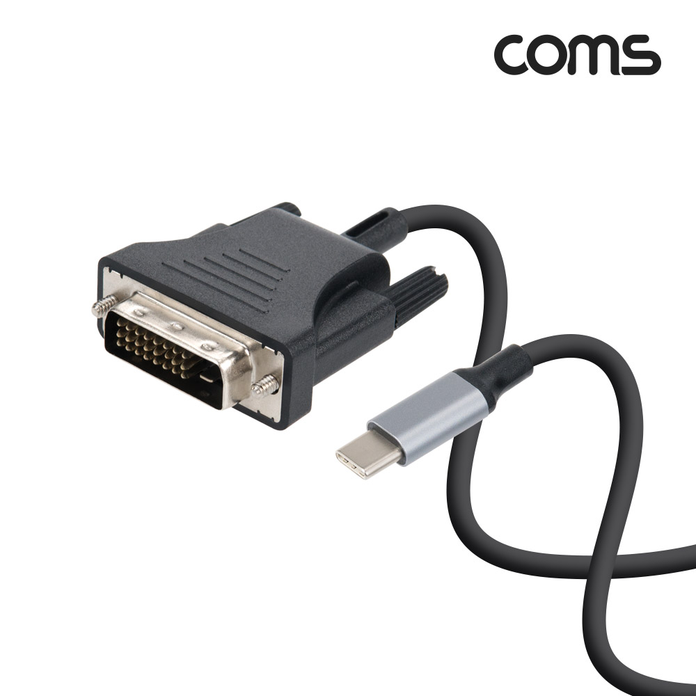 Coms USB Type C to DVI 컨버터 케이블 FHD 1080P@60Hz 2M USB C(M) to DVI(M)