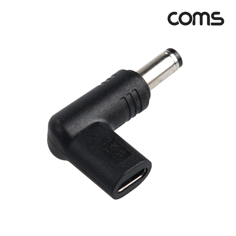 Coms USB 3.1(Type C) 노트북 젠더 DC 5.5 내경 2.5 변환 12V, 꺾임 꺽임