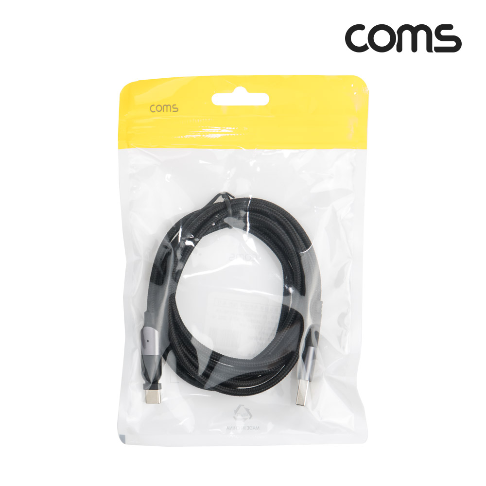 Coms USB 3.1 Type C PD 케이블 2 IN 1 USB-C USB-A 100W M/M 180도 좌우회전 꺾임 고속충전 꼬리물기 2M