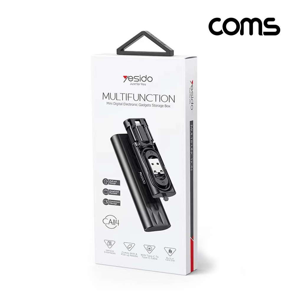 Coms USB 어댑터 멀티 변환 휴대용 케이블 박스, 매직박스, 충전, USB 2.0 Type A, USB 3.1 (Type C), C타입, iOS 8핀(8Pin), 마이크로 5핀 (Micro 5Pin, Type B)