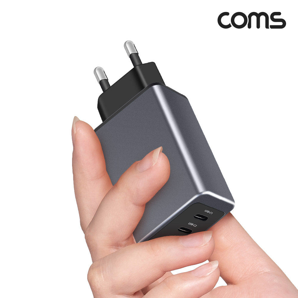 Coms 65W 3포트 GaN 고속충전기 USB C타입 PD3.0 PPS지원