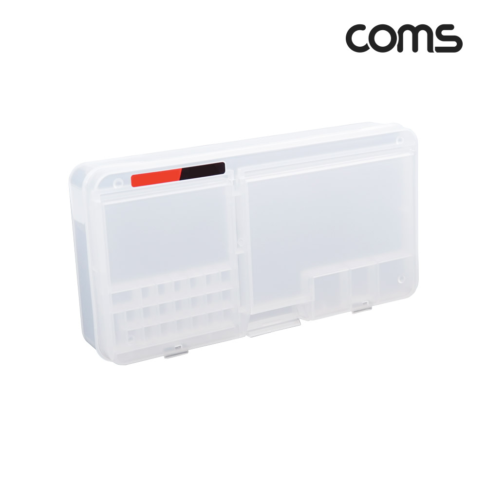 Coms 다용도 PVC 수납함 분할 정리 보관 케이스 185x95x35(mm)