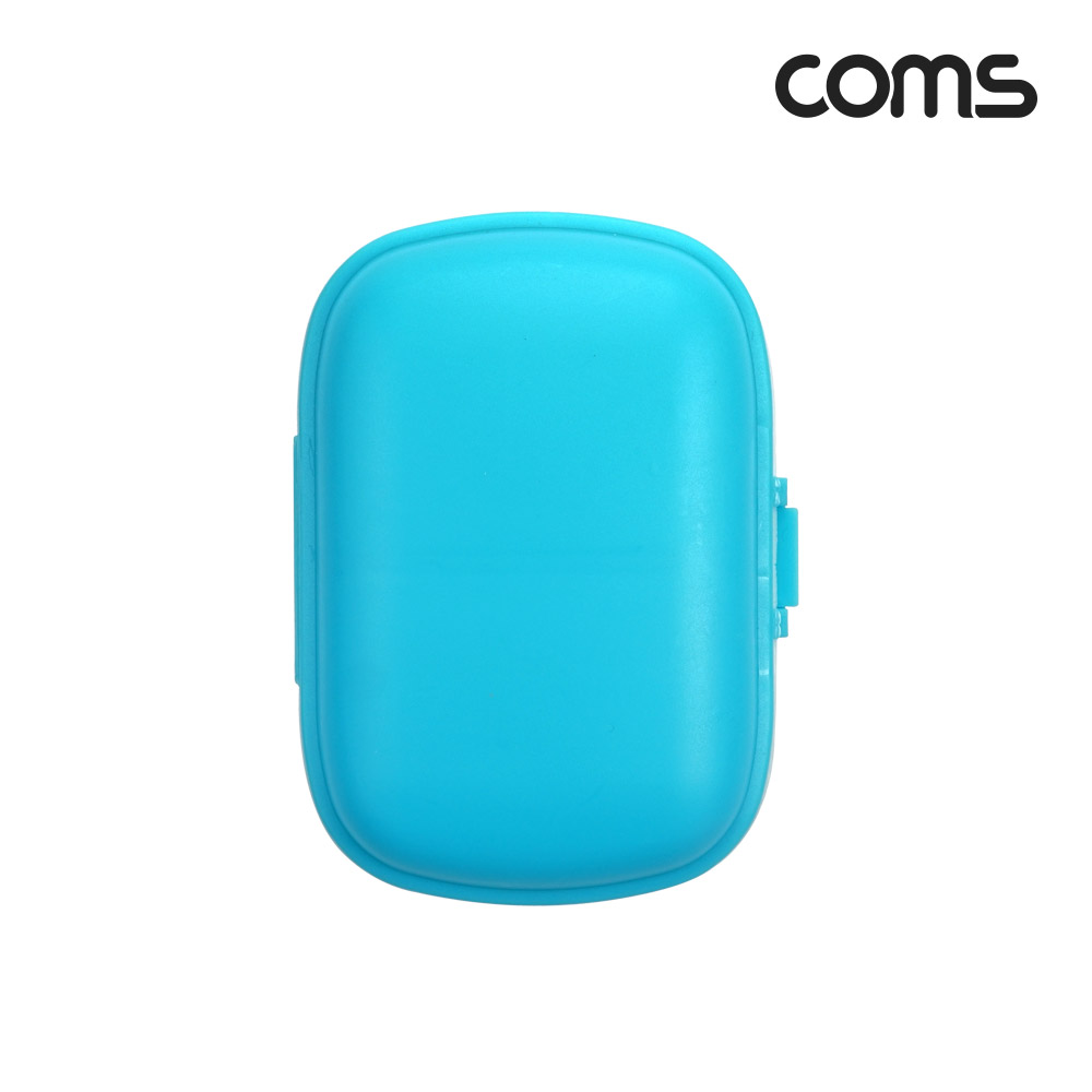Coms 다용도 수납함(8칸) 휴대용 비상 분배 정리 보관 케이스 알약 블루