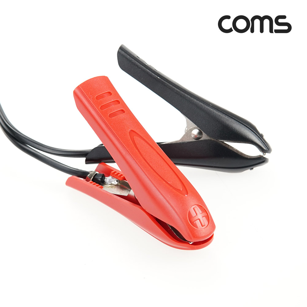 Coms 차량용 시가 전원 케이블 30cm, 배터리 +/- 악어클립, 시가잭(시거잭) 12V용