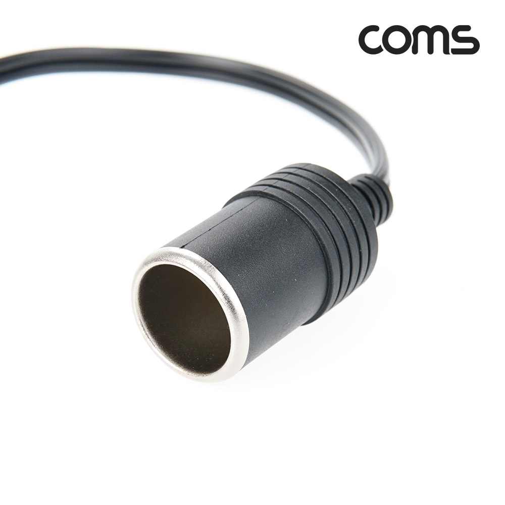 Coms 차량용 시가 전원 케이블 30cm, 배터리 +/- 악어클립, 시가잭(시거잭) 12V용
