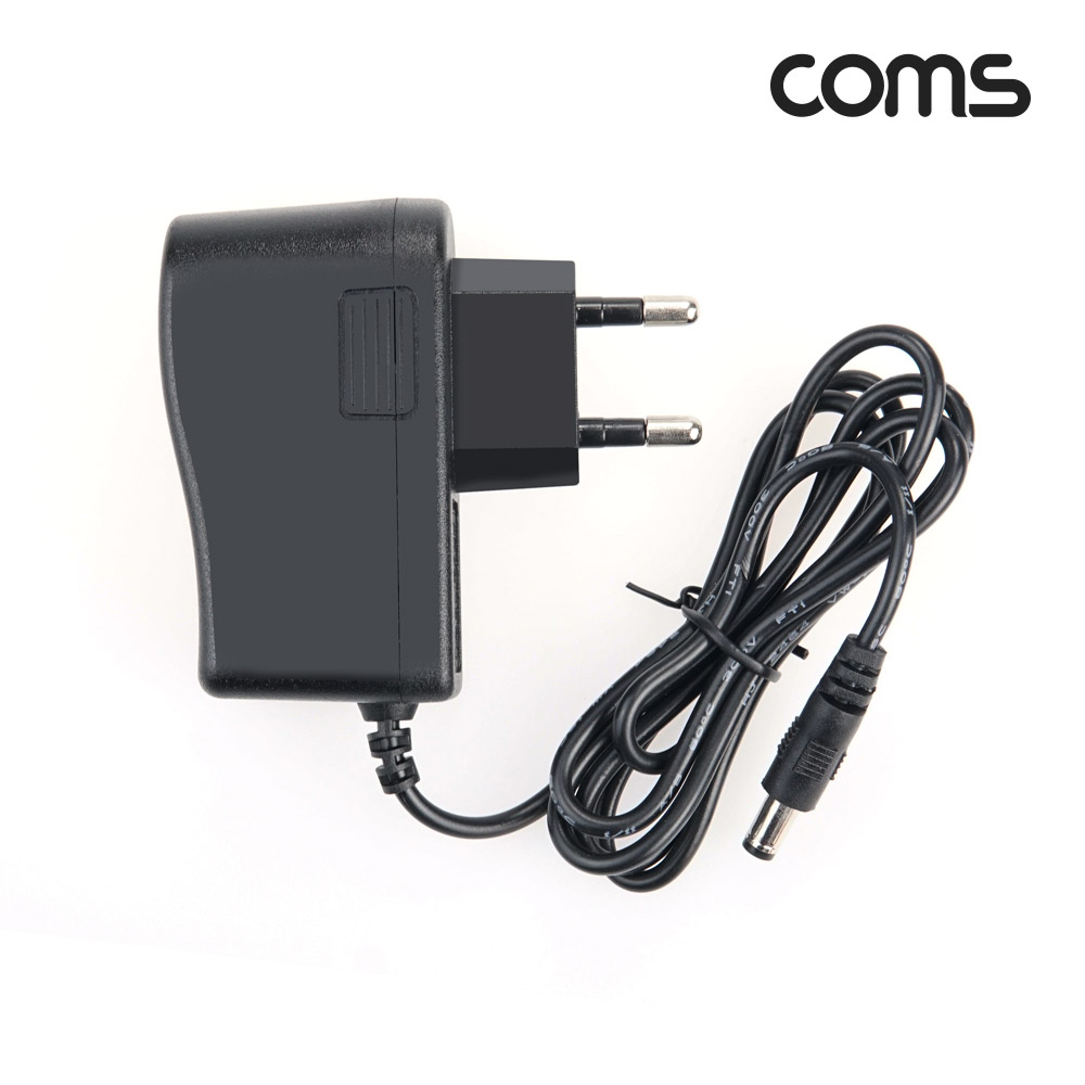 Coms AC/DC 전원 어댑터 DC5V/2A 외경5.5/내경2.1 아답터 케이블 1.2M