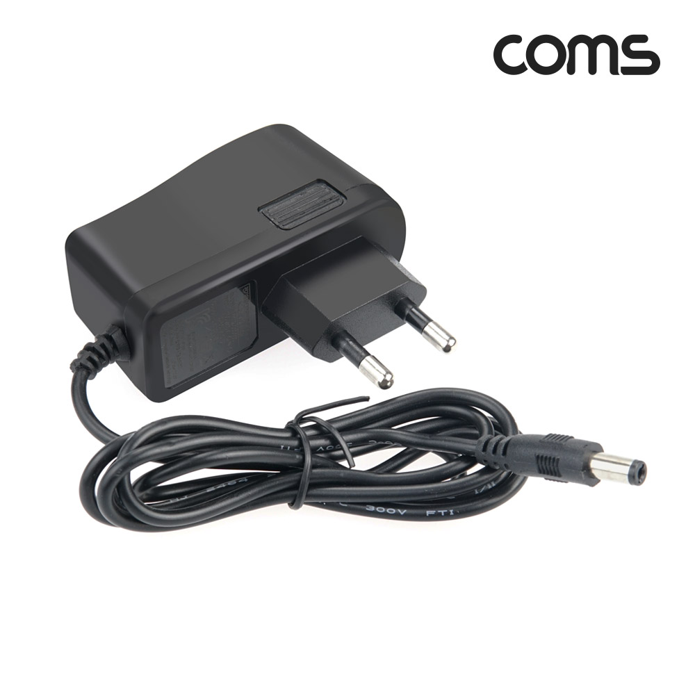 Coms AC/DC 전원 어댑터 DC5V/2A 외경5.5/내경2.1 아답터 케이블 1.2M