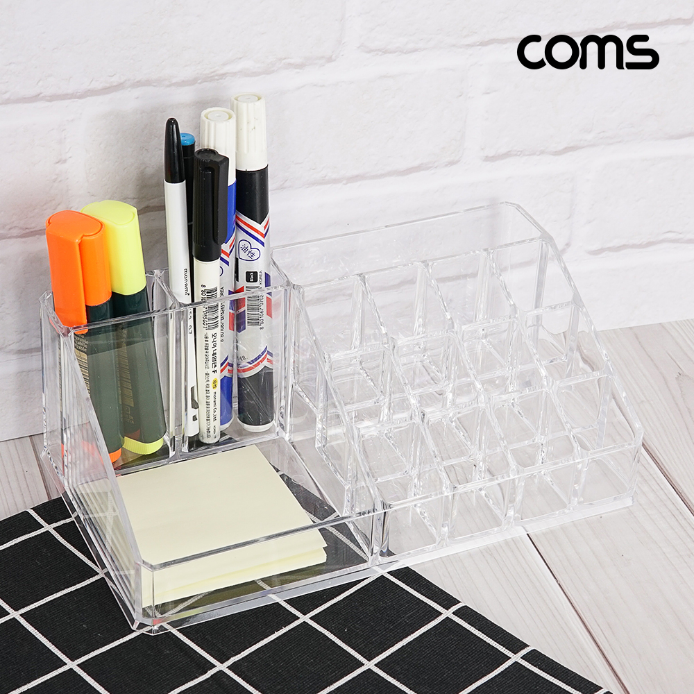 Coms 다용도 정리함 투명 아크릴 화장품 보관함 펜꽂이 꽂이함 데스크 책상 화장대 악세서리