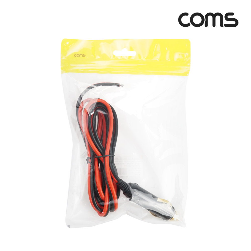 Coms 차량용 시가 전원 케이블 12V 제작용 시거잭(시가잭) 플러그 2m