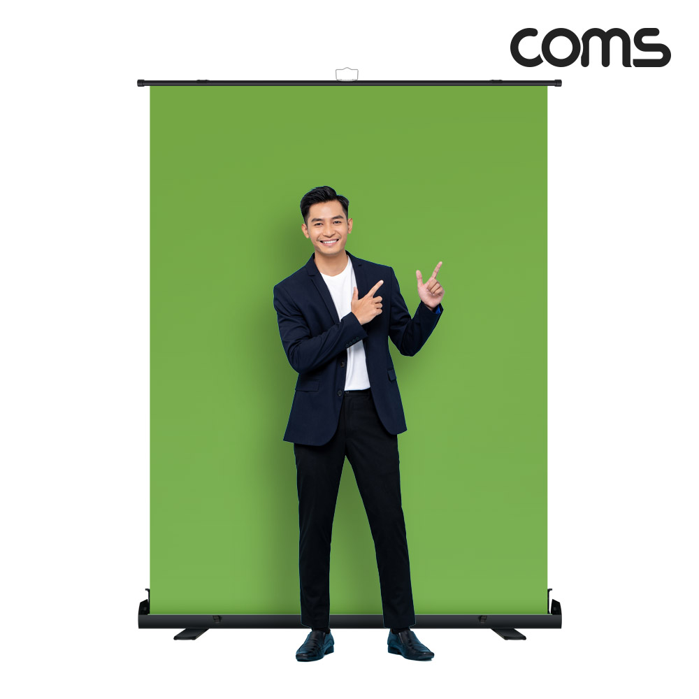 Coms 이동식 스탠드형 크로마키 그린스크린 150x200cm
