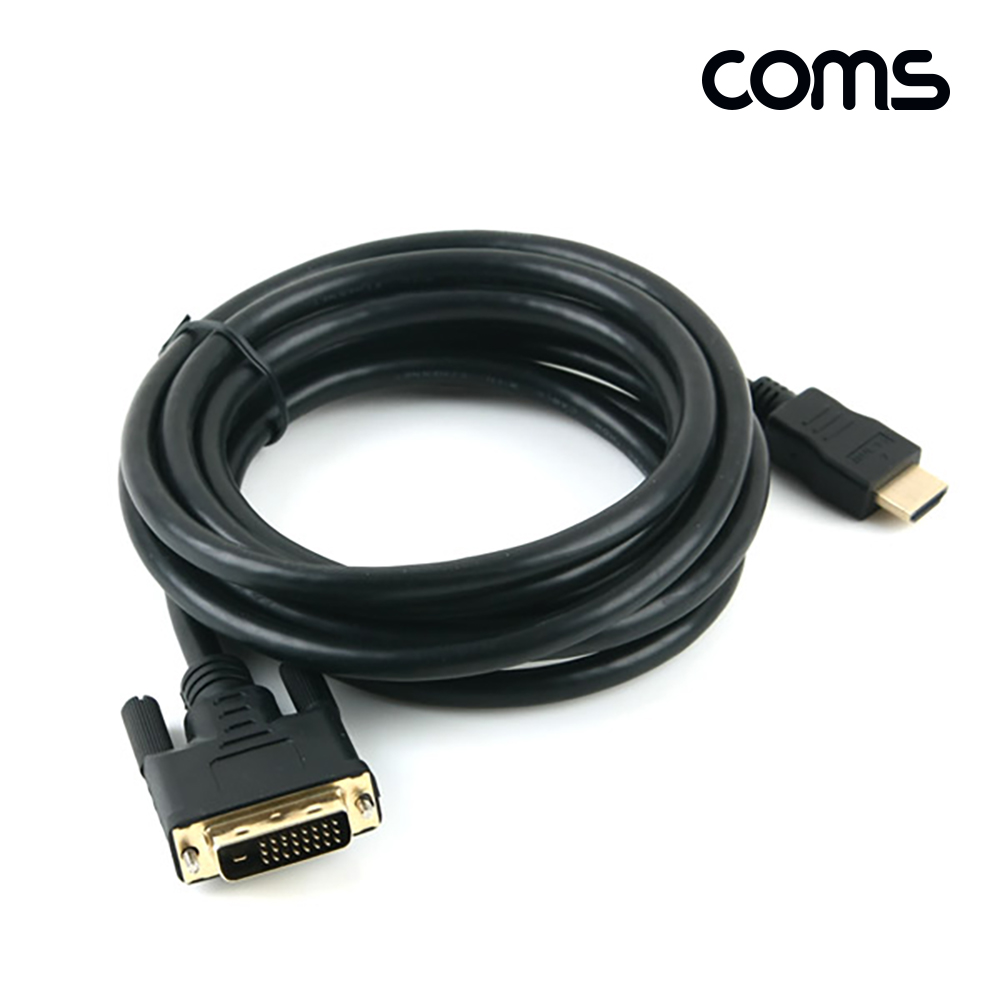 Coms HDMI/DVI 케이블(표준형) 1.8M / FULL HD 지원 / 24K 금도금