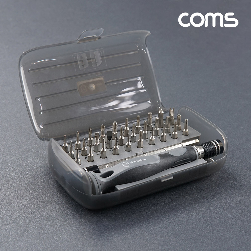 Coms 공구 드라이버 세트 30 in 1, 십자 일자 별 육각 비트 정밀 드라이버