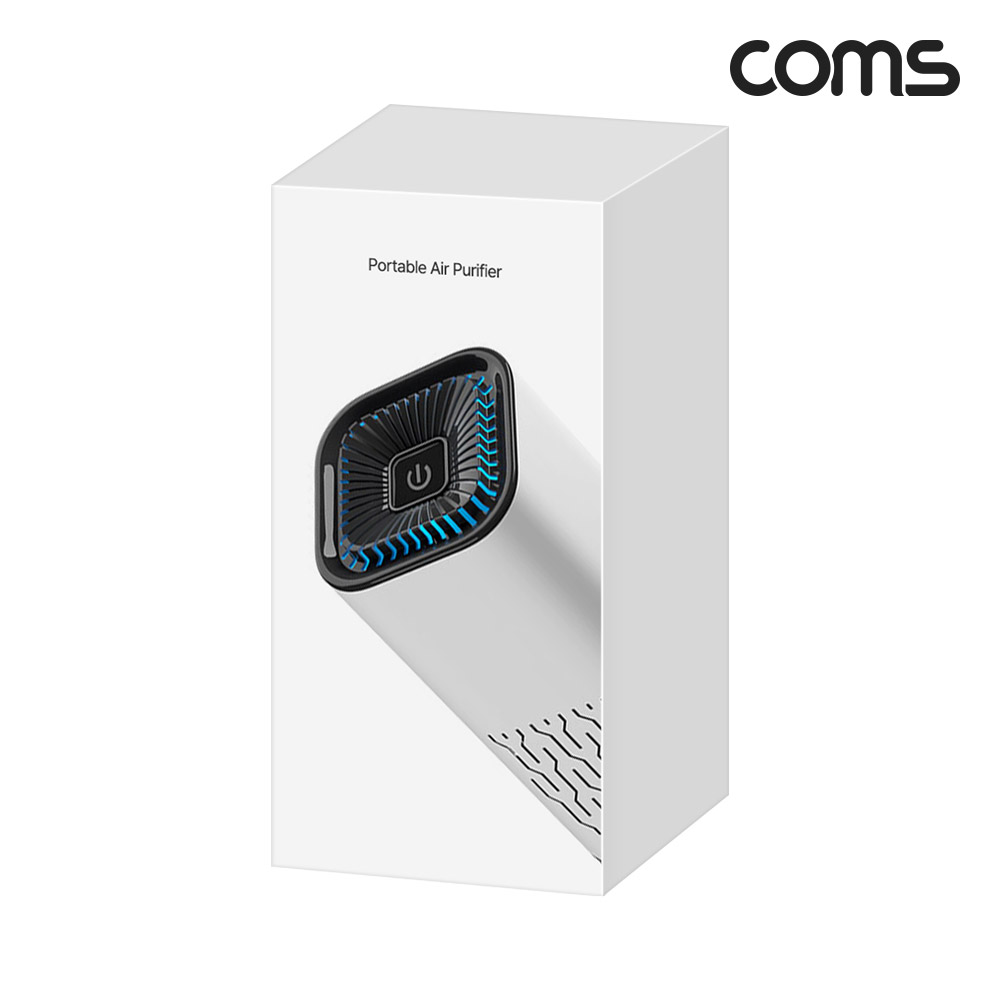 Coms 차량용 미니 공기청정기 헤파필터 + 음이온 기능 탑재 USB 전원사용