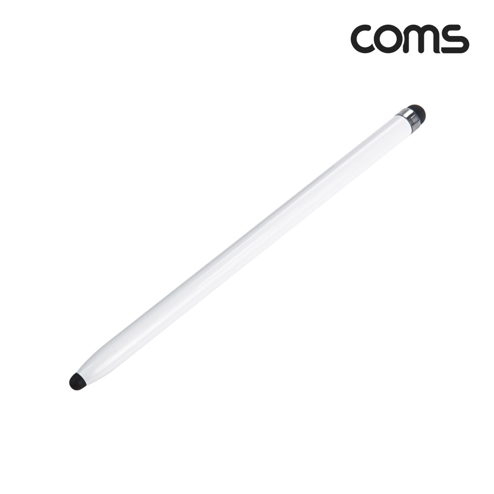 Coms 정전식 스마트폰 터치펜 양면 화이트