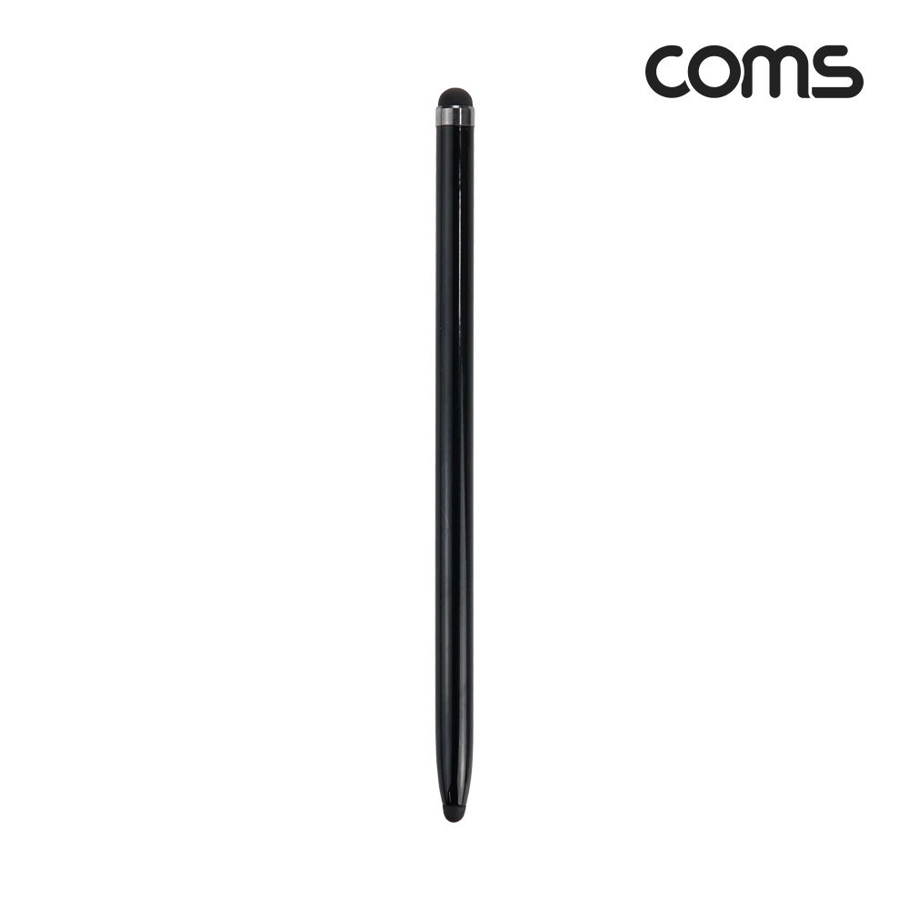 Coms 정전식 스마트폰 터치펜 양면 블랙