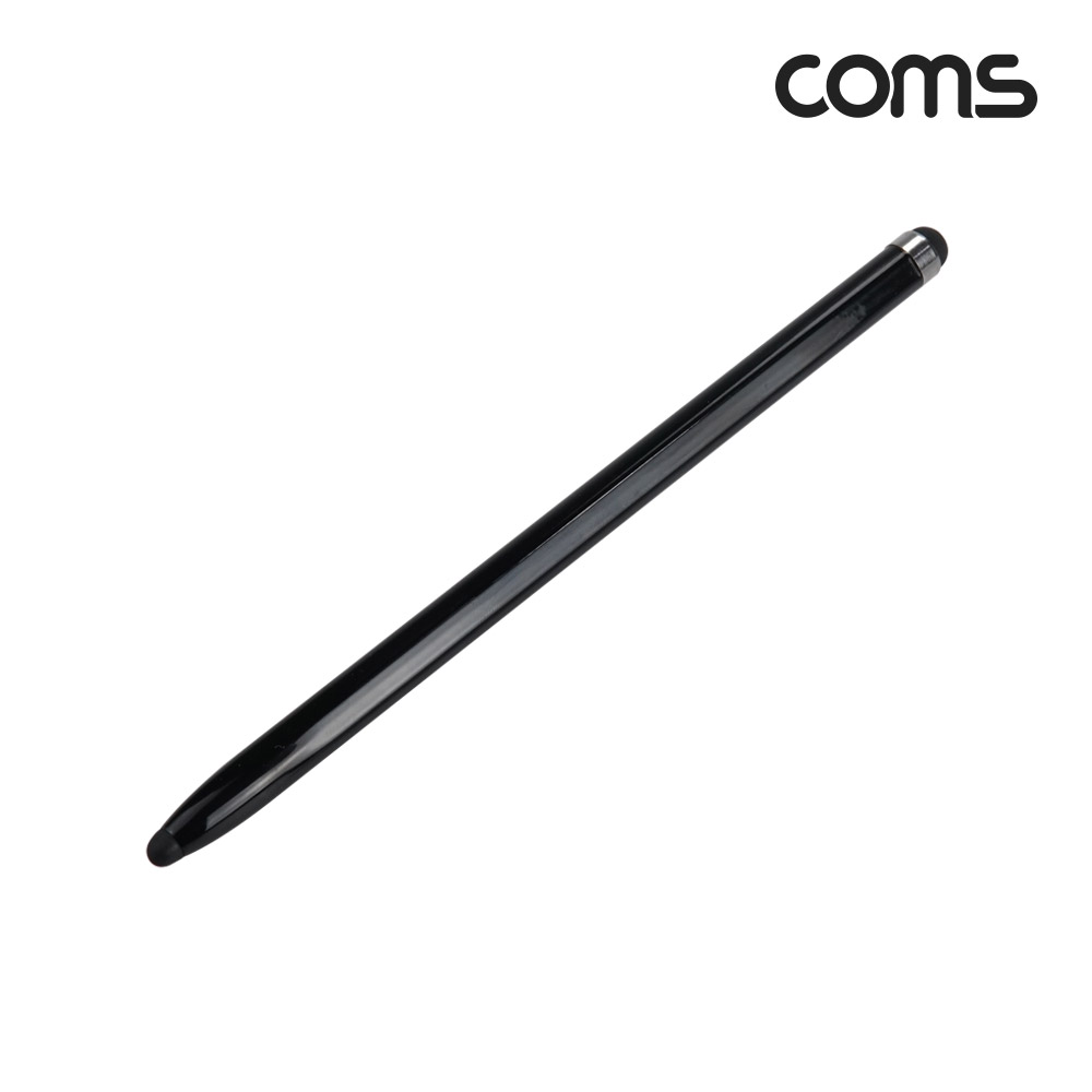 Coms 정전식 스마트폰 터치펜 양면 블랙