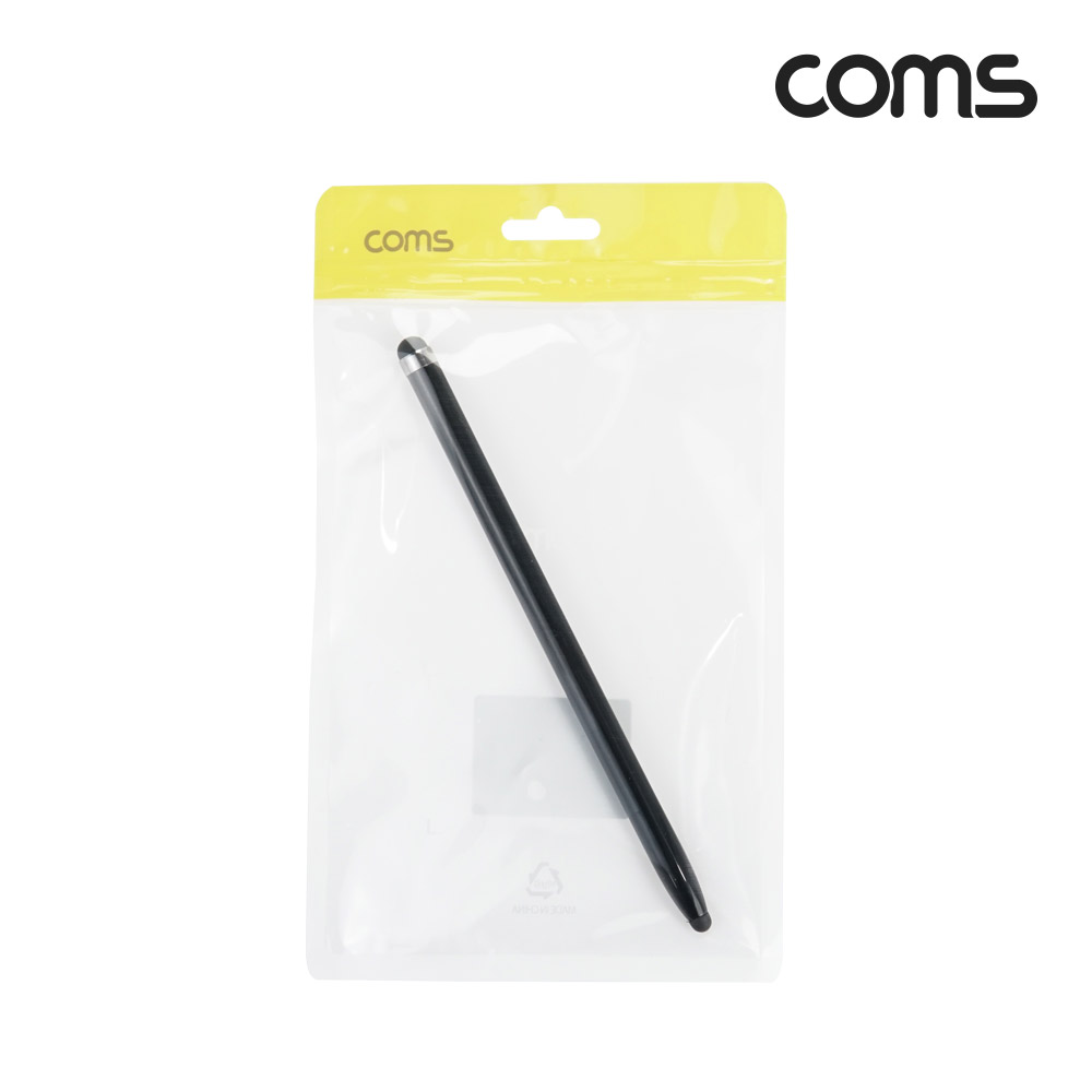 Coms 정전식 스마트폰 터치펜 양면 블랙