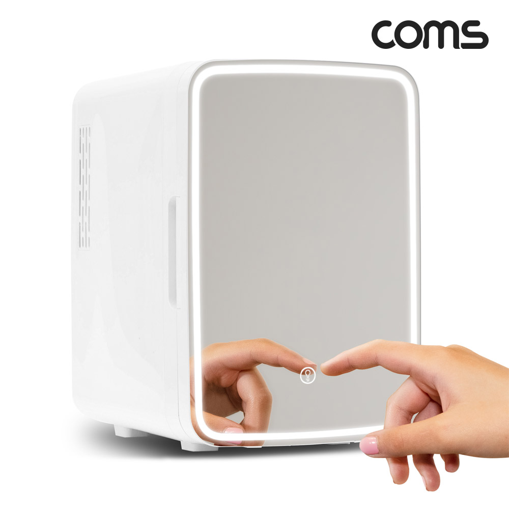 Coms LED 거울 미니 화장품 냉온장고 10L 대용량 차량용 겸용