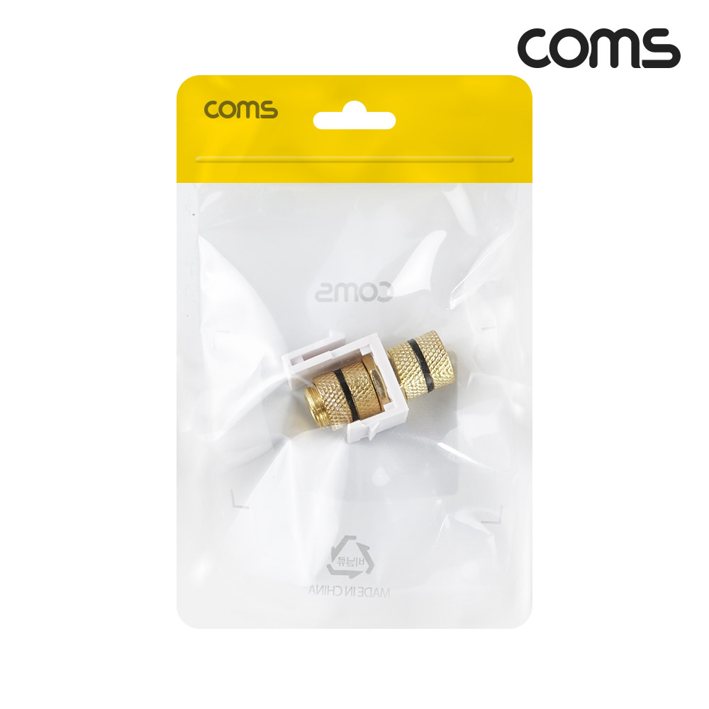 Coms 바나나 플러그 젠더 FF 흑색 일체형 키스톤잭 월플레이트