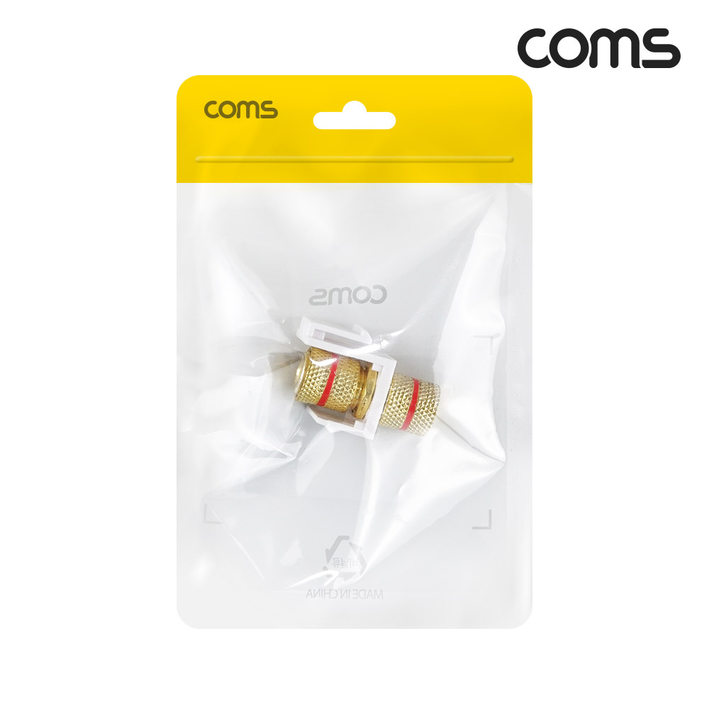 Coms 바나나 플러그 젠더 FF 적색 일체형 키스톤잭 월플레이트