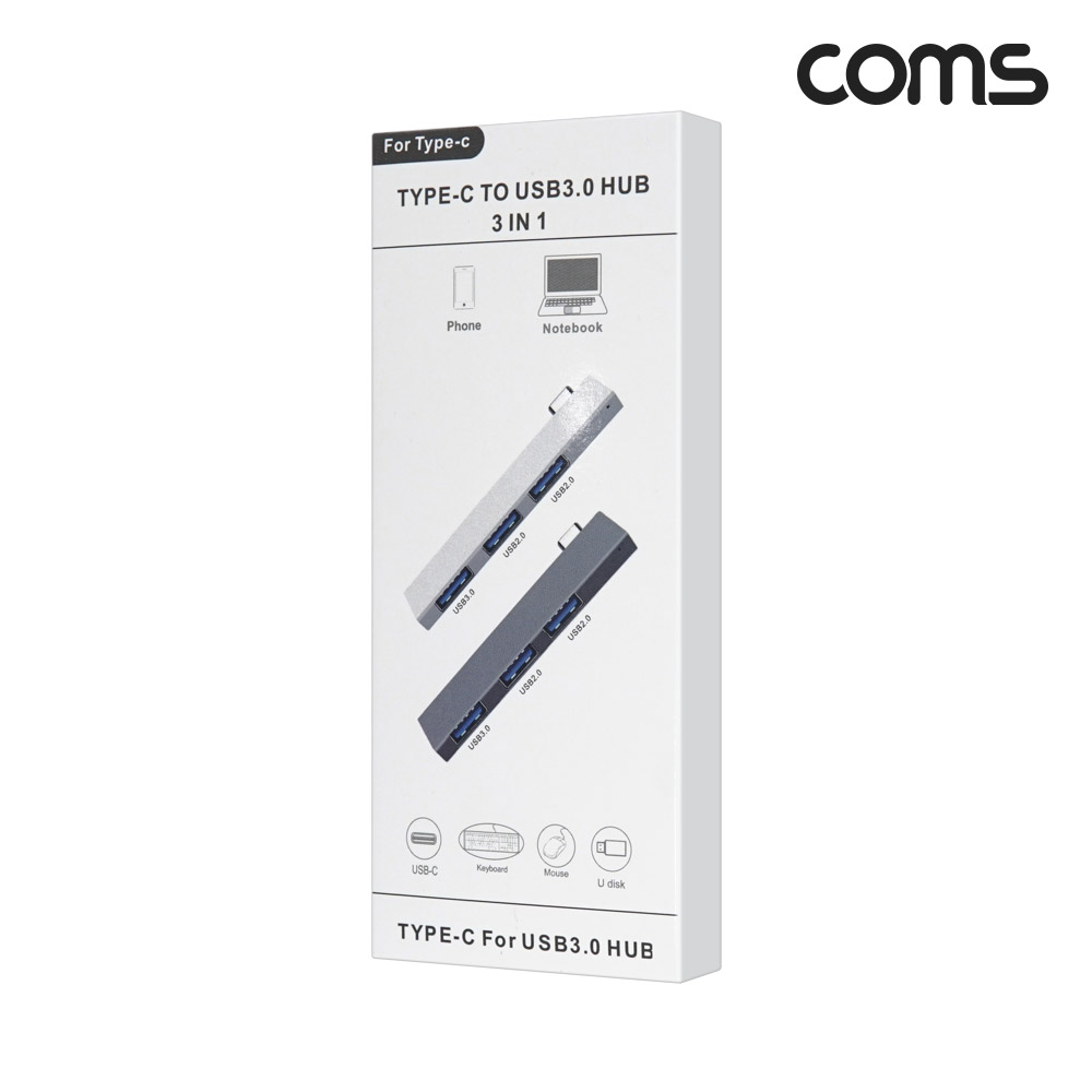 Coms C타입 USB허브 3포트 USB 2.0 + USB 3.0 Type C
