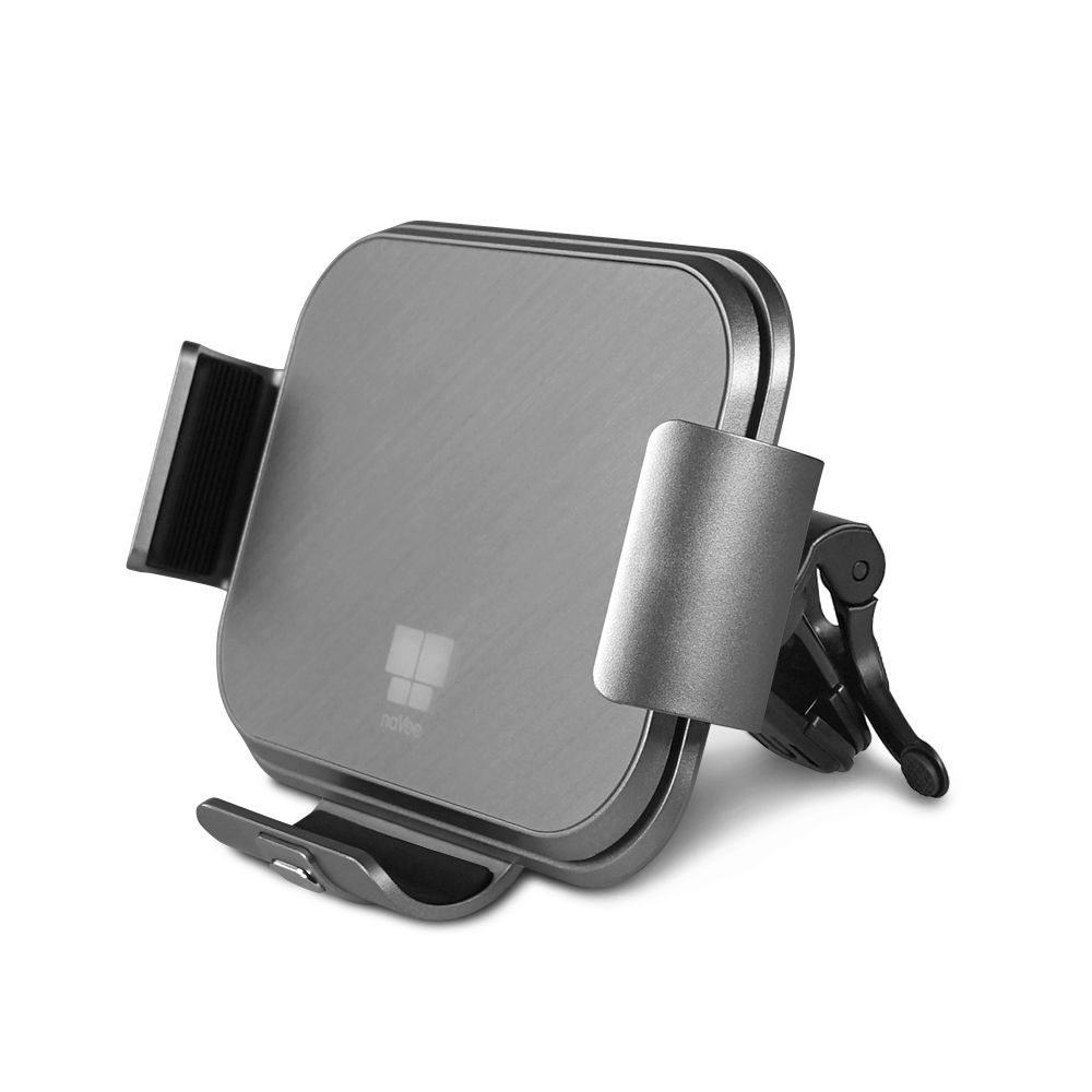 Coms 나비 차량용 무선 고속 충전 거치대 그레이 15W 폴드폰용 듀얼코일