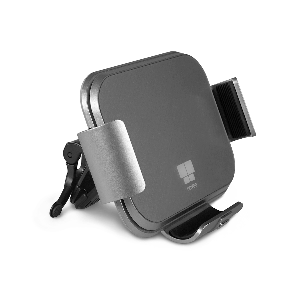Coms 나비 차량용 무선 고속 충전 거치대 그레이 15W 폴드폰용 듀얼코일