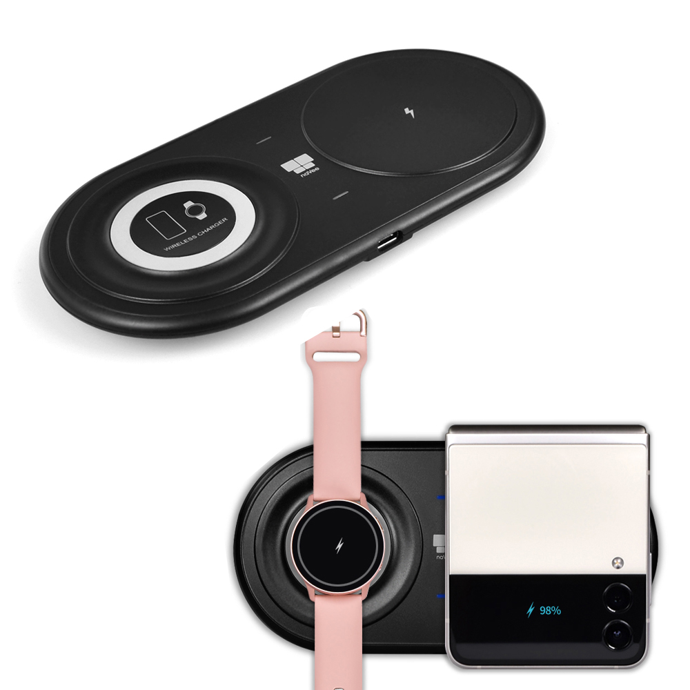 Coms 나비 듀얼 무선 고속충전기 무선충전패드 블랙