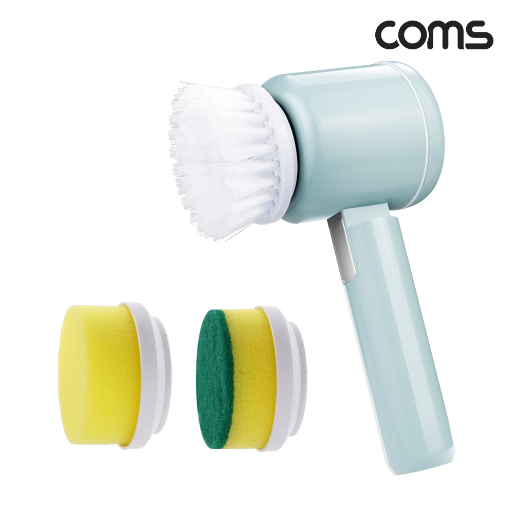 Coms 접이식 전동 청소솔, IPX5 방수, 충전식 무선, 욕실, 변기, 타일, 창문, 가스렌지, 부엌 화장실 청소, 전동 브러쉬, 스펀지 브러시