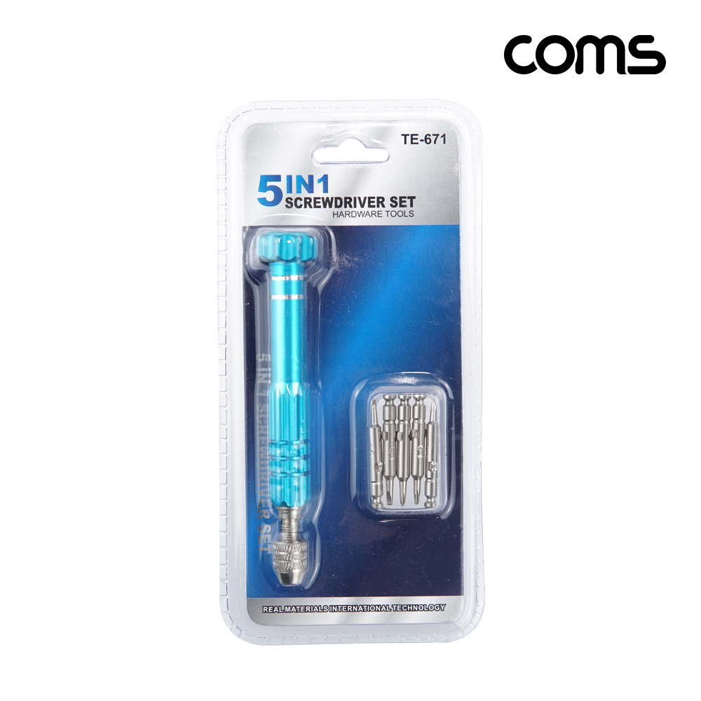 Coms 공구 드라이버 세트 5 in 1, 십자 일자 별 비트 정밀 드라이버
