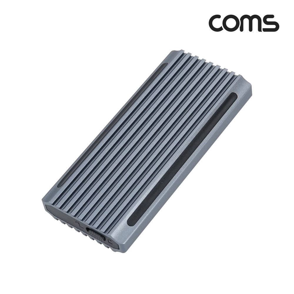 Coms M.2 NVMe SSD 외장하드 케이스 원터치분리 RGB LED USB 3.1 Gen2 10Gbps 알루미늄 합금