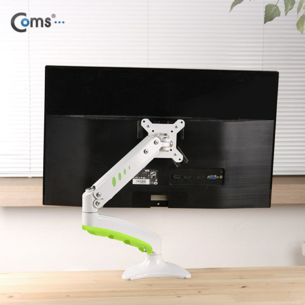 Coms LCD 모니터 거치대, 1단/40kg 하중/화이트