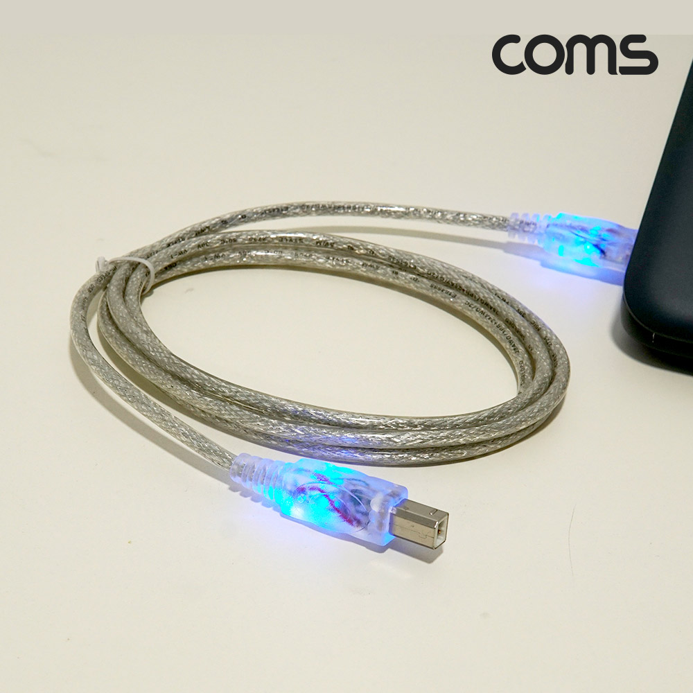 Coms USB LED 케이블(청색)/ A/B
